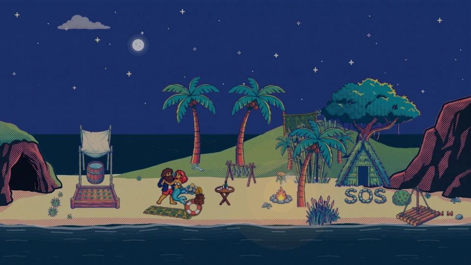 Johnny and Mary together by the water during their evening date