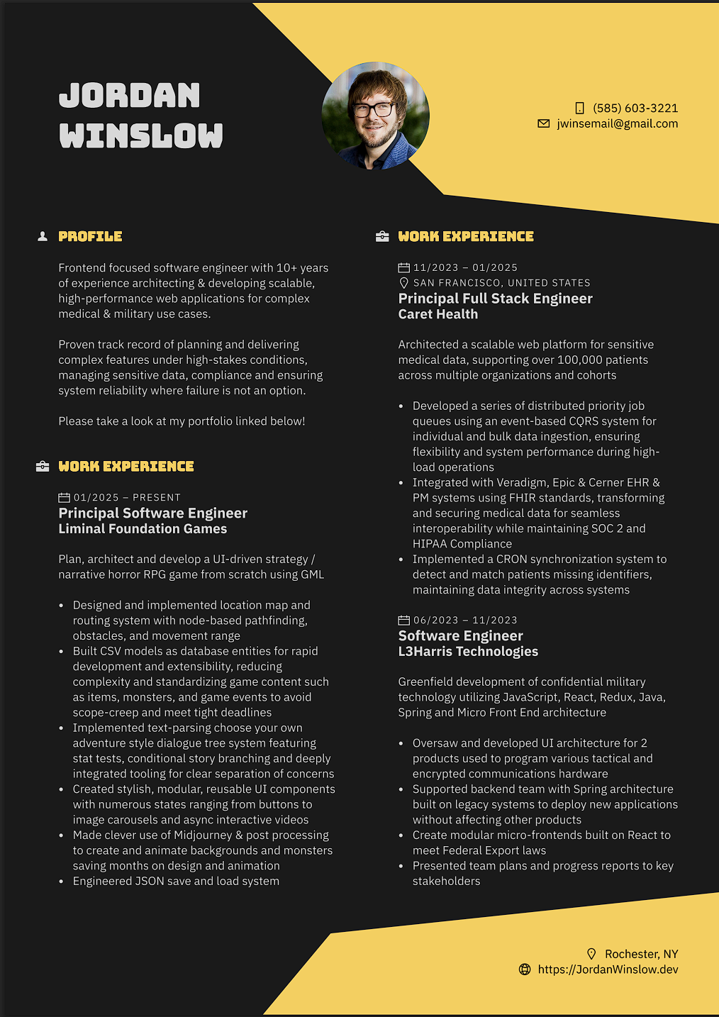 Jordan Winslow Resume Page 1